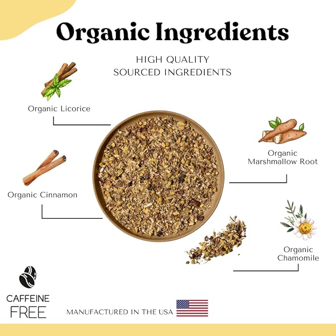Organic Digestive Tea Loose Leaf Tea Bags – Stomach Soothe, Gut Health Tea, Tummy Tea, Debloating Tea, Marshmallow Root, Licorice Root, Chamomile, Caffeine Free AIP Leaky Gut Blend, 15 Count