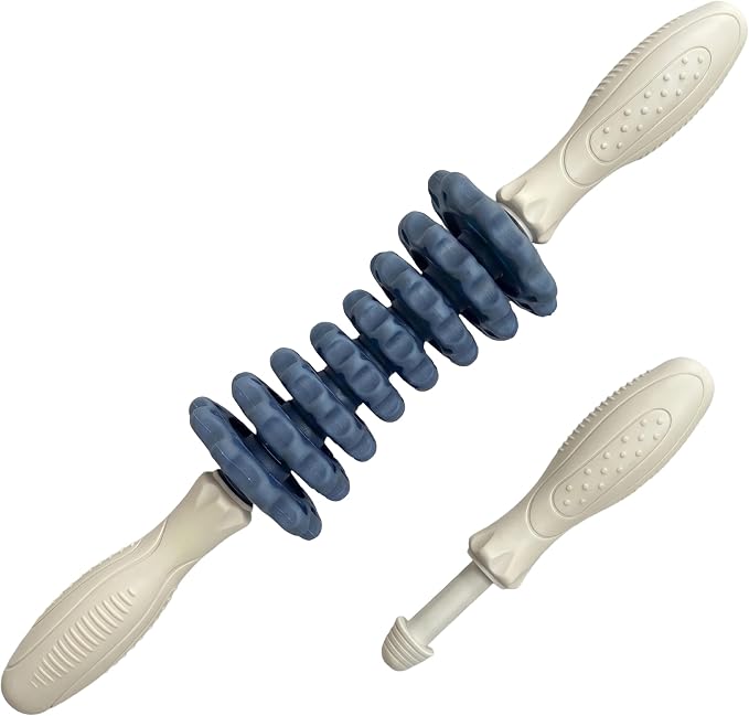 ONIPAX 3-in-1 Muscle Roller Stick, Manual Massage Tool with 8 Adjustable Gears & POM Core, Customizable Deep Tissue Relief for Neck, Back, and Calves, Portable Post-Workout Recovery (Blue)
