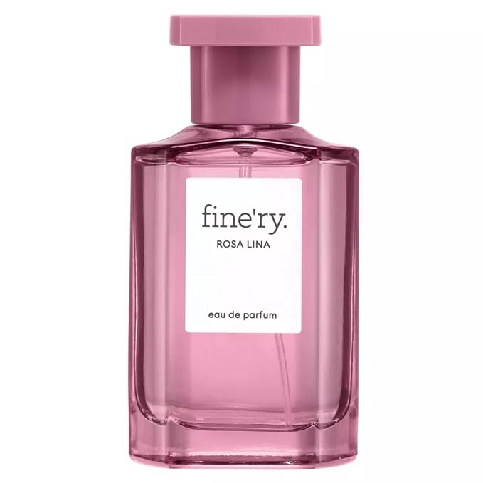 Fine'ry Lychee Rose Perfume for Women - Rosa Lina - Juicy, Sugared Floral, Romantic Skin Scent & Cashmere Musk - Full Size, Long-Lasting Hair & Body Cologne Parfum Fragrance for Girls (60mL)