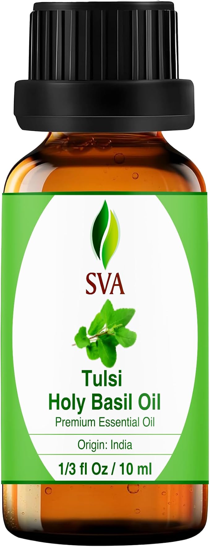 SVA Holy Tulsi Essential Oil 1/3 Fl Oz – for Diffuser, Skin & Hair Care – Ideal for Massage & DIY Blends