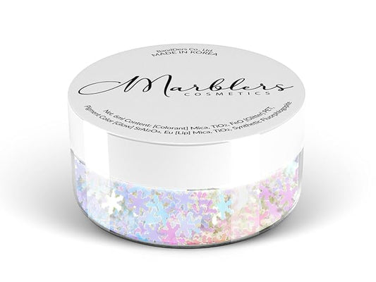 MARBLERS [Snowflake] Shape Glitter for Body & Face 0.11oz (3g) | Flake | Non-Toxic | Vegan | Cruelty-Free | Eyeshadow, Nail Polish, Nail Art | Festival, Rave & Party Makeup | Body & Face