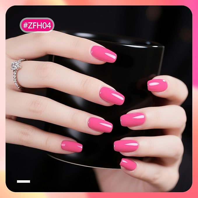 12 PCS Pink Nail Polish Set With 10 Colour Combo, 2 PCS Base and Top Coat, Fast Drying Long Lasting Nail Polish for Holiday Gift Giving 5ML