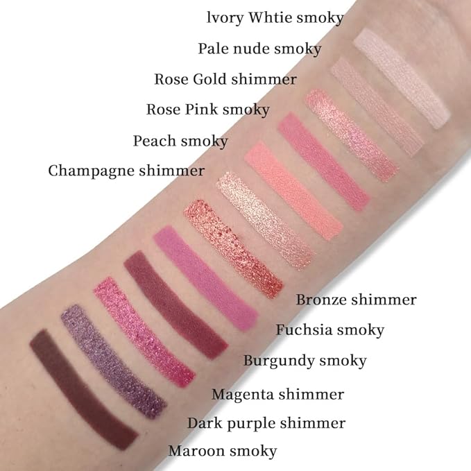 12 Colors Highly Pingmented Eye Shadow Palette Makeup Kit for Women, Purple Burgundy Fuchsia Magenta Rose Gold Eyeshadows, Matte Smoky Shimmery Metallic Shade Eyeshadow Palette Long-Lasting Waterproof