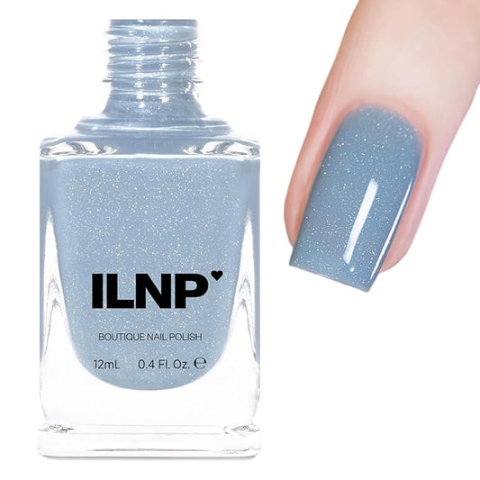 ILNP Low Rise - Faded Denim Blue Holographic Crelly Nail Polish