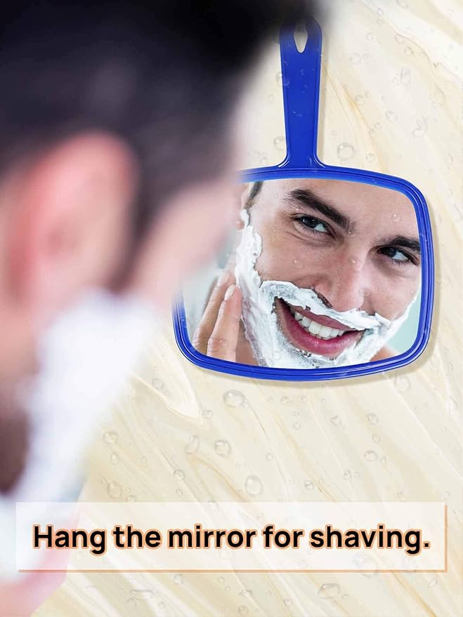 OMIRO Hand Mirror, Handheld Mirror with Handle, American Old Glory Blue