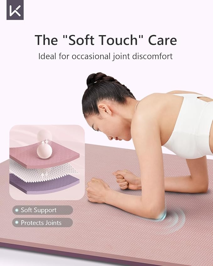 KEEP Yoga Mat 7mm Thick Non Slip - Extra Cushion TPE Exercise Mat for Home Workout & Pilates, Eco Friendly Knee Protection, 72"x24" Large Fitness Mat with Carrying Strap
