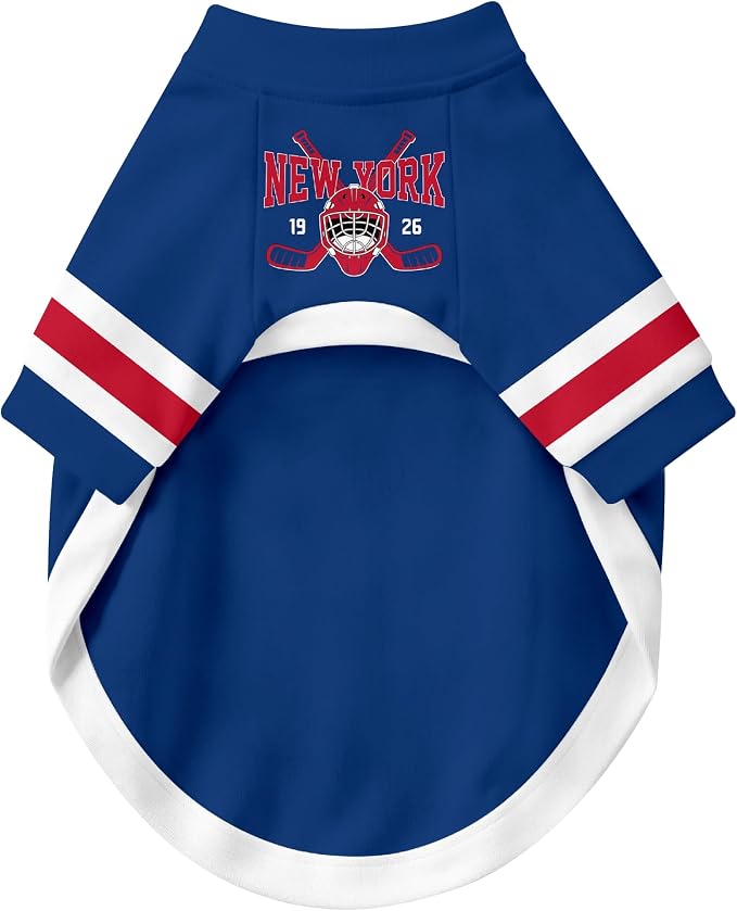 New York R Dog Clothes Personalized Pet T Shirt for Dogs Gift | Custom Name Number Jersey Style Pet Shirt for Dog