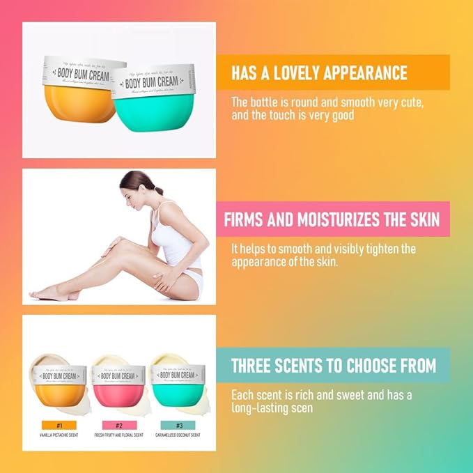 Bum Cream, Moisturizing Body Cream, Body Skin Repair, Bum Cream for All Skin. (Fresh fruity)