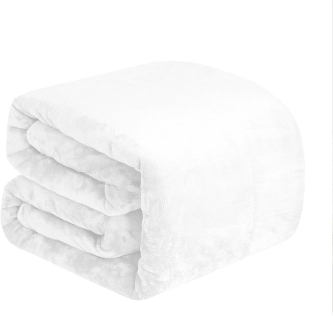 BEDELITE Fleece Blanket Soft Plush Twin Size Blanket White 60"x80" | Ultra Soft Fleece, Plush Microfiber, Lightweight Warmth, All Season Comfort, Fade Resistant, Machine Washable, Couch Sofa Bed