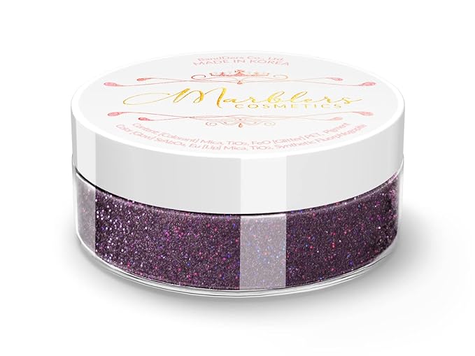 MARBLERS Glitter Mica Powder [Mystic Purple] 0.14oz (4g) | Glitter Mica | Highly Pigmented | Non-Toxic, Vegan, Cruelty-Free | Eyeshadow, Body Butter, Nail Polish, Nail Art | Party, Body, Face Makeup