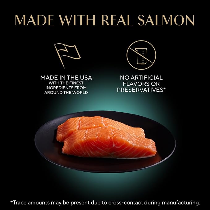 Sheba Perfect Portions Cuts Wet Cat Food, Sustainable Salmon, 2.6 oz, 24 ct | Grain-free, Sustainable Salmon, 48 servings, no fillers or artificial flavors, essential vitamins & minerals, twin-pack trays