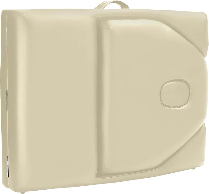Saloniture Professional Portable Massage Table with Backrest - Cream