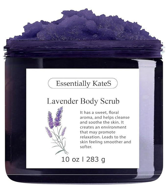 Lavender Salt Scrub 10 oz – Natural Exfoliating Body Scrub with Dead Sea & Sea Salt, Moisturizing Oils for Smooth, Soft, Radiant Skin, Spa-Quality, Paraben-Free