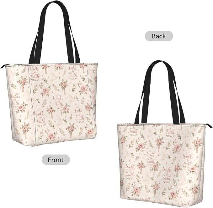 Christian Cross Jesus God Yoga Mat Bag for Women with Mats Bags Carrier Carryall Canvas Tote with Zipper Pocket, Polyester Gym Bag for Yoga Pilates Beach Travel Fitness Workout Gifts for Yoga Lovers