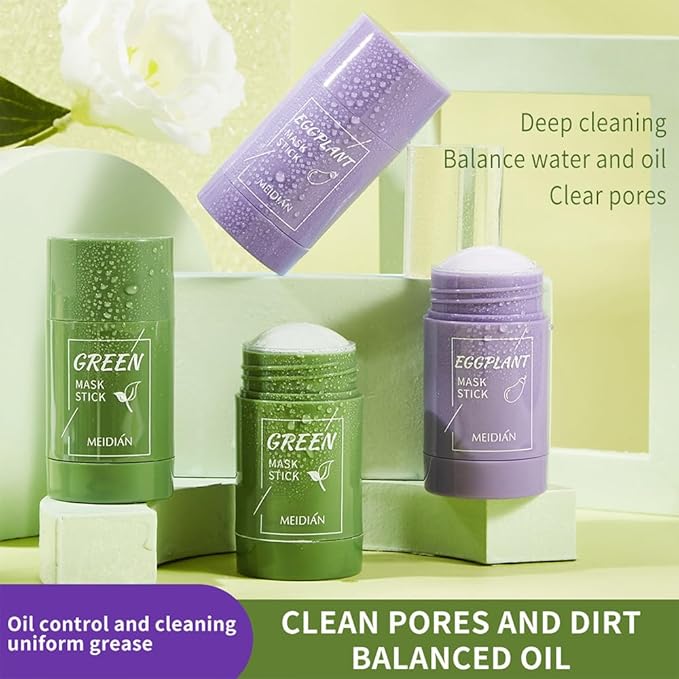 Clay Mask For Face, Blackhead Remover For Face, Deep Pore Cleansing, Moisturizing, Skincare Facial Mask for Refining Pores and Controlling Oil (Eggplant)