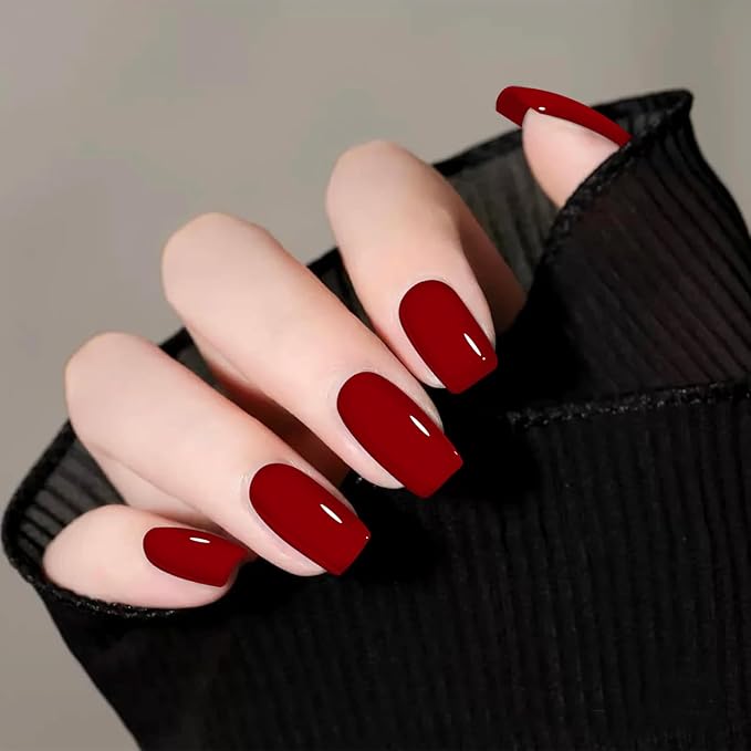COSMOO 13ml Red Quick Dry Nail Polish, Red Long-Lasting Nail Lacquer for Nail Art Varnish, 0.43 fl oz