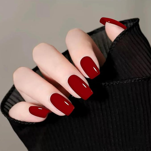 COSMOO 13ml Red Quick Dry Nail Polish, Red Long-Lasting Nail Lacquer for Nail Art Varnish, 0.43 fl oz