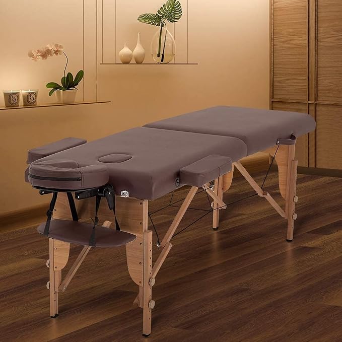 BestMassage Massage Bed Portable Massage Table 24 inch Wide Lash Bed Height Adjustable 2 Folding Spa Table with Non-Woven Bag for Spa Footmassage Facial CareSpa Tattoo