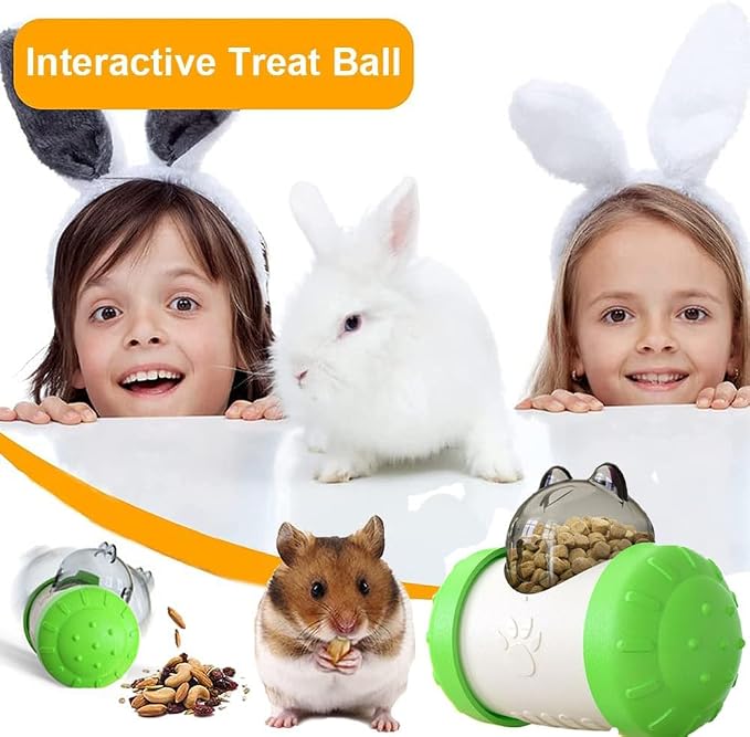 Dbeans Flourishing Interactive Treat Ball for Rabbits & Guinea Pigs - Enrichment Foraging Toys for Boredom