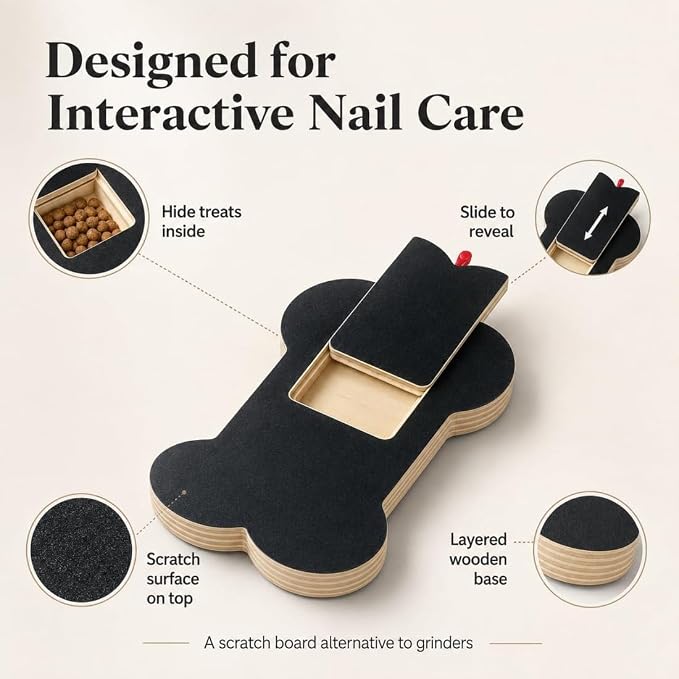 New Dog Nail Scratch Board Scratch pad Treat Dispenser for Dogs，1-pcs