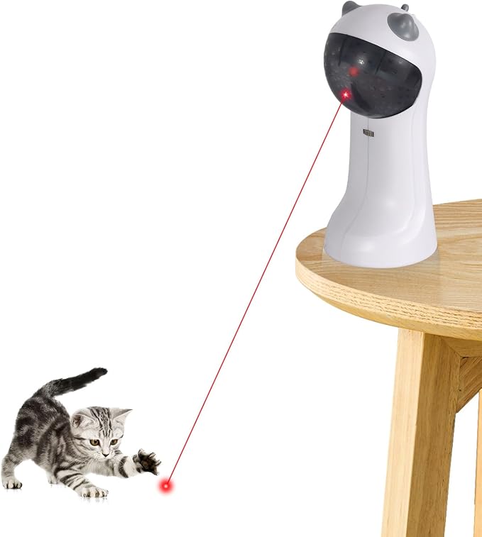 TBTeek Cat Toy, Automatic Motion-Activated, 5 Fun Patterns, 4 Speed Modes | Rechargeable, Adjustable Light Angles, Random Rotating Trajectory