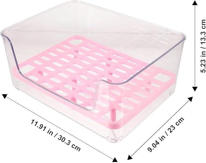 Abaodam Pet Litter Box Semi-Enclosed Acrylic Cat Toilet with Anti-Splash Design Medium Size Pink Portable Cat Bedpan for Indoor Housebreaking