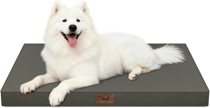 Large Waterproof Orthopedic Dog Bed with Egg Crate Foam | Fits 42x28 Crates, TPU Waterproof Layer, 1680D Washable Oxford Cover, Portable Handle, Indoor & Outdoor Use, Up to 80 lbs