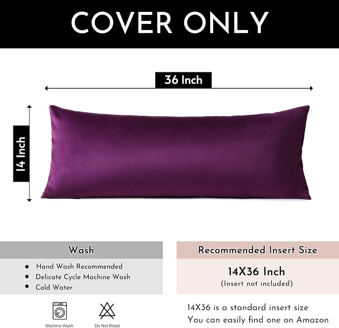 Artscope Luxury Velvet Lumbar Pillow Cover Super Soft Decorative Rectangle Throw Pillow Covers Case Cushion Covers for Sofa Couch Bedroom Car Decor 14x36 Inch Eggplant Purple