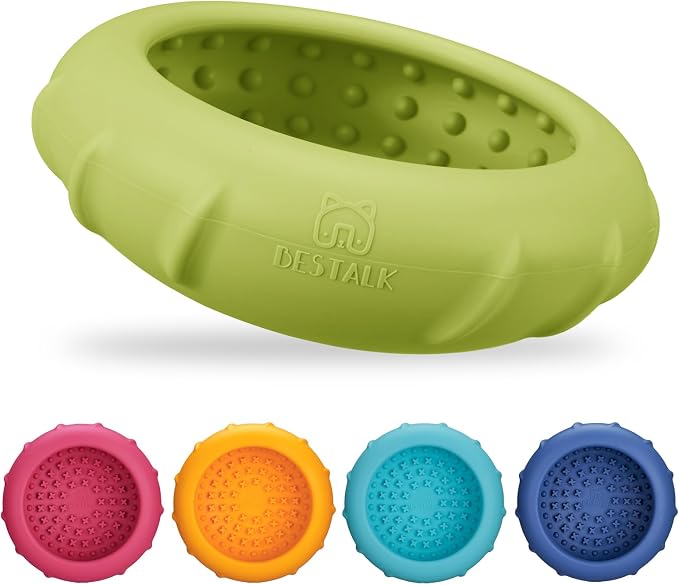Dog Lick Bowl, Bestalk Wobbly Freeze Bowl Enrichment Feeder for Dogs, Anxiety Relief Lick Mat Puzzle Toy for Distraction, BPA Free Silicone, Dishwasher Safe(Green,S)