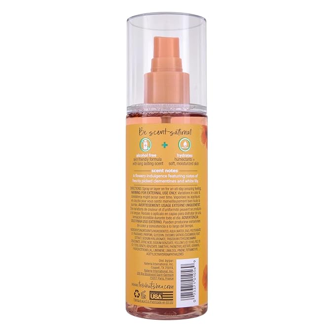 Tree Hut Sunkissed Poppy Hair & Body Mist, Hydrating & Alcohol-Free Body Spray, Fragrance with Clementines with Lilly & Amber Notes, Alcohol-Free Formula, 6 Fl Oz.