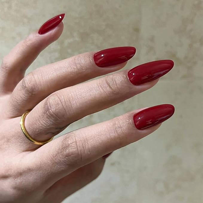 COSMOO 13ml Red Quick Dry Nail Polish, Red Long-Lasting Nail Lacquer for Nail Art Varnish, 0.43 fl oz