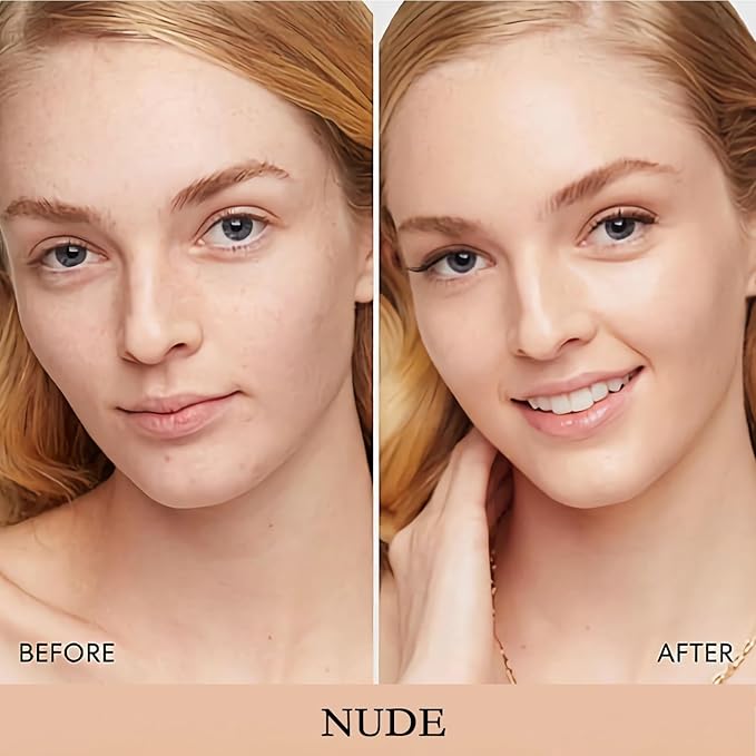 Air Cushion CC Cream Mushroom Head Cushion Foundation, BB Cream Face Makeup for Mature Skin Moisturizing Concealer Brighten Long-Lasting, Even Skin Tone for All Skin Types (Nude)