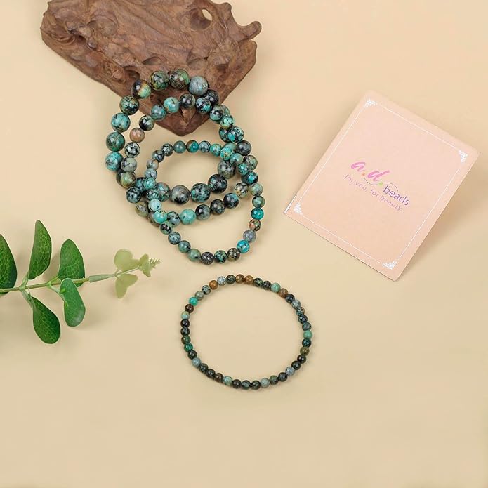 AD Beads Handmade Gemstone Stretch Elastic Bracelet Crystal Healing Reiki Nature's Beauty and Spiritual Essence Unisex