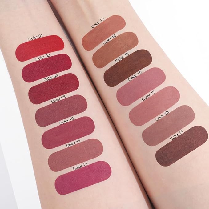 Kaely Maroon Gradient Matte Lipstick Lip Liner Pencil for Women, 2in1 Flawless Contour Gradual Ombre Effect Lip Pencil Makeup Waterproof, labiales mate 24 horas originales, 19