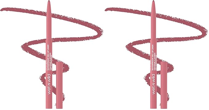 wet n wild Perfect Pout Matte Retractable Gel Lip Liner Pencil, Rich Creamy Long Lasting Color, Well-Defined and Flawless Application, Vegan & Cruelty-Free - Purple Lay Down the Mauves (Pack of 2)