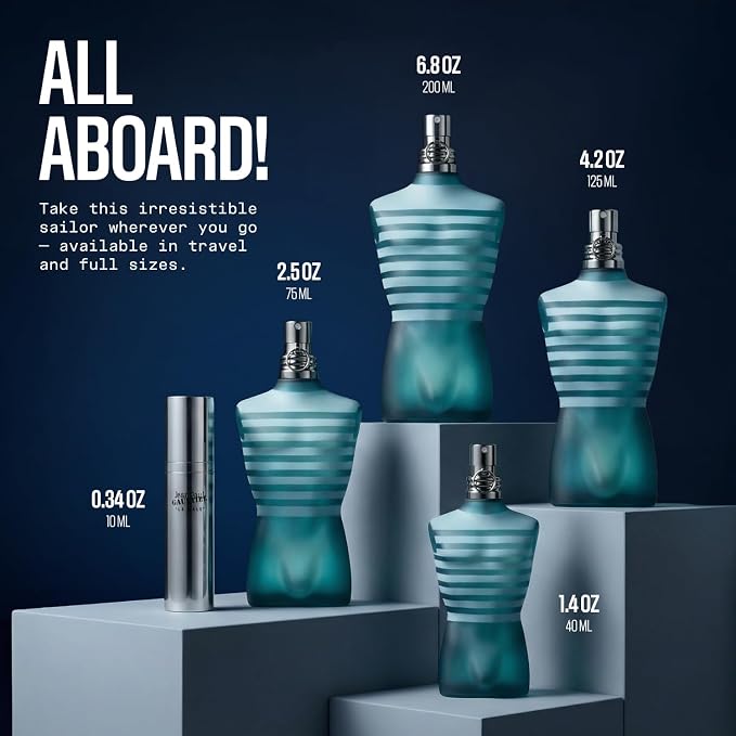 Jean Paul Gaultier Le Male Eau de Toilette - Long Lasting Amber Aromatic Cologne for Men with Fresh Mint, Lavender & Sensual Vanilla - Luxury Men's Cologne Spray, 4.2 oz