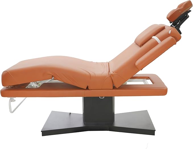 SKINACT Milo 3.0 Motor (with Independent Leg Adjustment) Electric Massage & Facial Bed/Table Camel top and Dark Brown Base