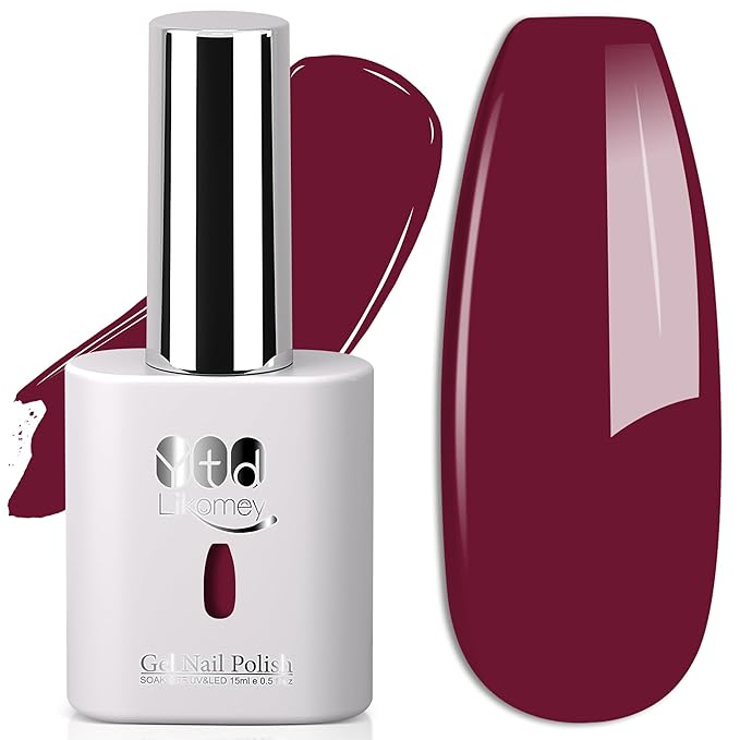 YTD Likomey Rose Red Gel Nail Polish,15ml Salon Home DIY Manicure and Pedicure Fall Winter UV Color Varnish,CS477