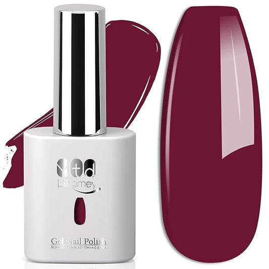 YTD Likomey Rose Red Gel Nail Polish,15ml Salon Home DIY Manicure and Pedicure Fall Winter UV Color Varnish,CS477