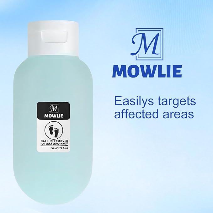 MOWLIE Professional Callus Remover for Feet – Extra Strength Foot Callus Remover Gel with 2 Glass Sandpaper Discs for Electric Foot Callus Remover,Foot Care kit - 50 ml/1.76 fl.oz