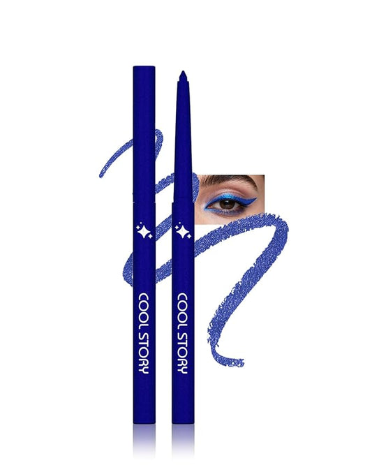 Glitter Gel Eyeliner Pencil,Retractable Cream Blue Eye Liner Pencils,Waterline Eye Makeup Liners,Waterproof & Smudge Proof Glitter Eyeliner Facial Makeup Gift for Mature Women,Girls,Christmas-G07 Navy