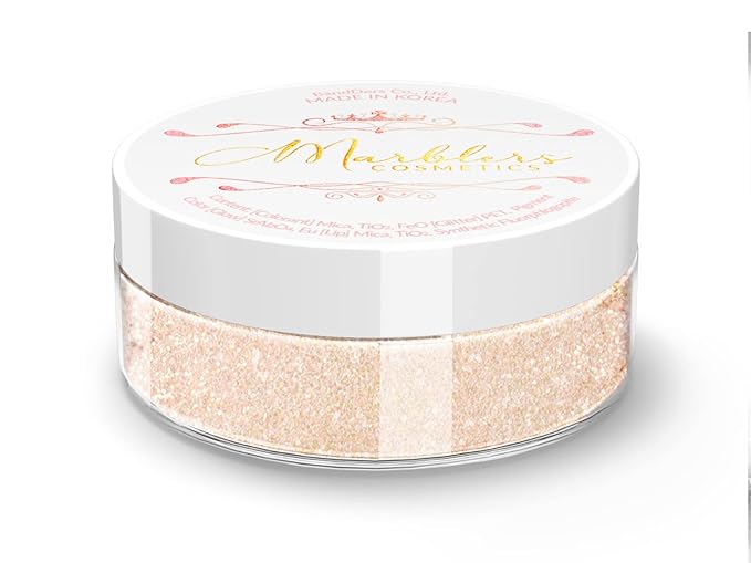 MARBLERS Glitter Mica Powder [Peach Dream] 0.14oz (4g) | Glitter Mica | Highly Pigmented | Non-Toxic, Vegan, Cruelty-Free | Eyeshadow, Body Butter, Nail Polish, Nail Art | Party, Body, Face Makeup