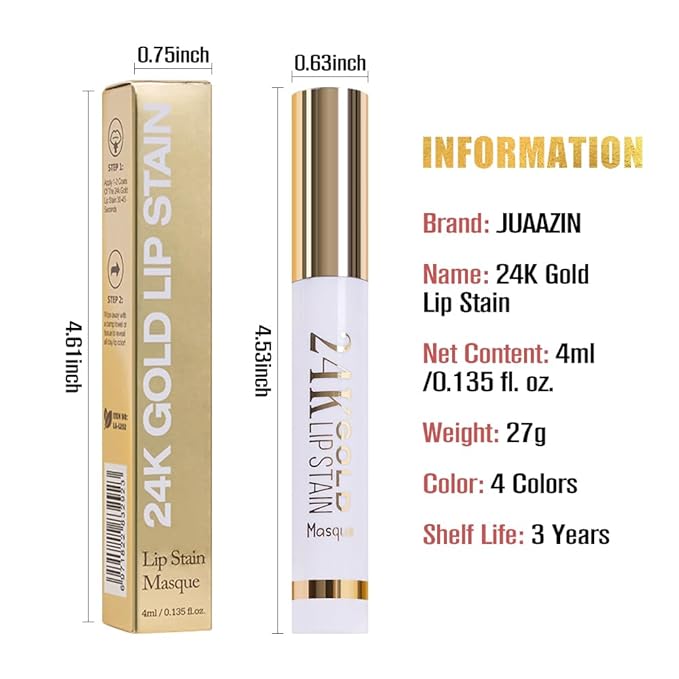 Ruby Red Liquid Matte Lip Liner Stain Peel Off with Tweezer, Long Lasting, Waterproof New Gold Matte Lipstick Lip Gloss Tattoo for Women, Smudge-proof Non-Stick Cup Lip Tint Makeup 03#