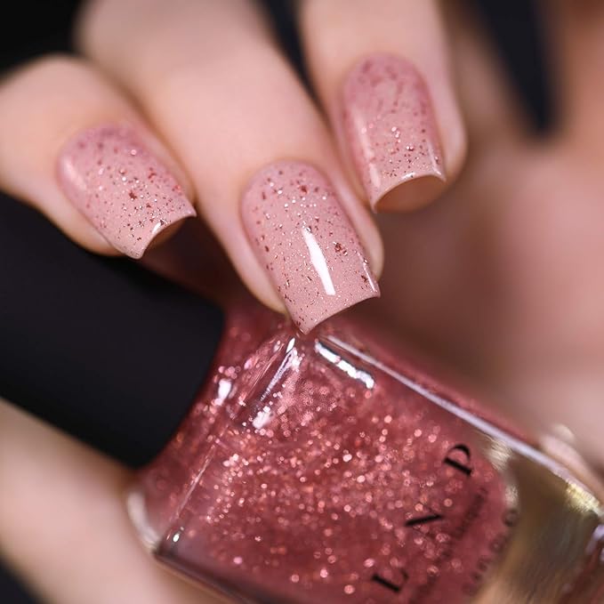 ILNP Empress - Sea Pink Metallic Nail Polish Topper, Rosy Flakes, Chip Resistant, Non-Toxic, Vegan, Cruelty Free
