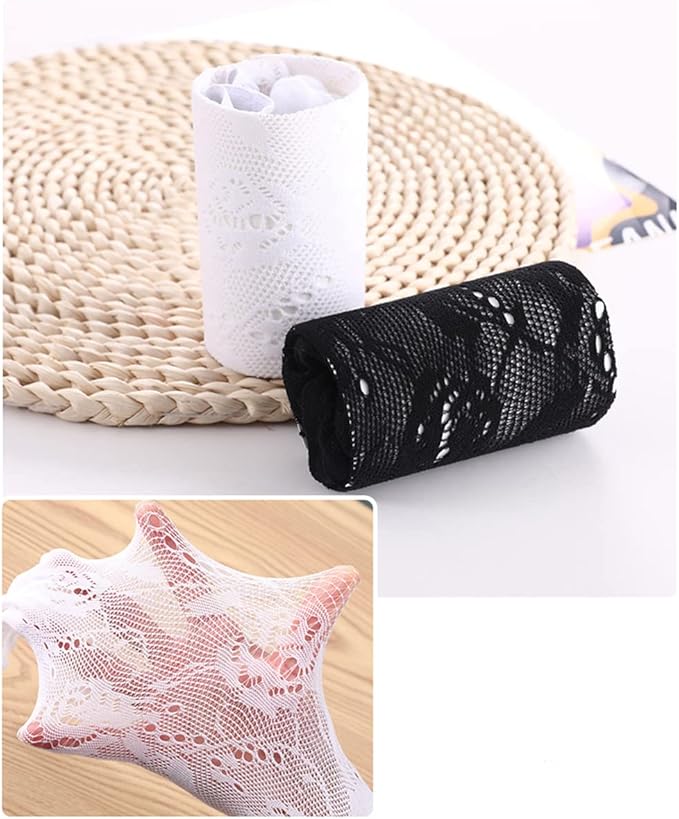 Girls Fishnet Stockings for Princess Dress High Waist Mesh Tights Cute Pattern Knit Socks
