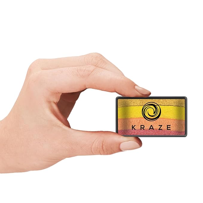 Kraze FX Dome Stroke - Lava (25 gm), Professional 1-Stroke Split Cake, Hypoallergenic, Non-Toxic, Water Activated Face & Body Painting Makeup Supplies for Sensitive Skin, Kid Safe, Adults