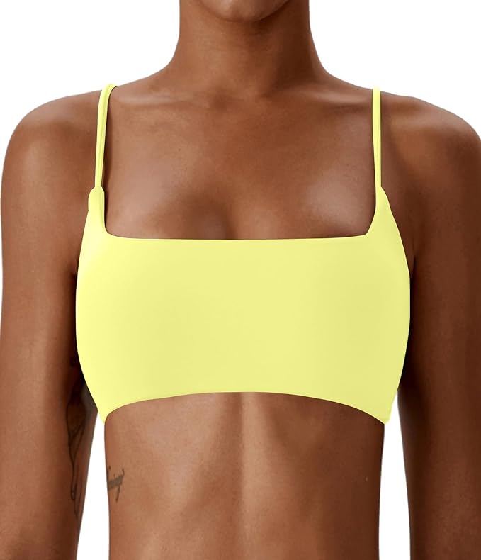 Comper Women's Sports Bras Wirefree Racerback Workout Bras Sexy Thin Straps Yoga Sport Bras with Removable Pads