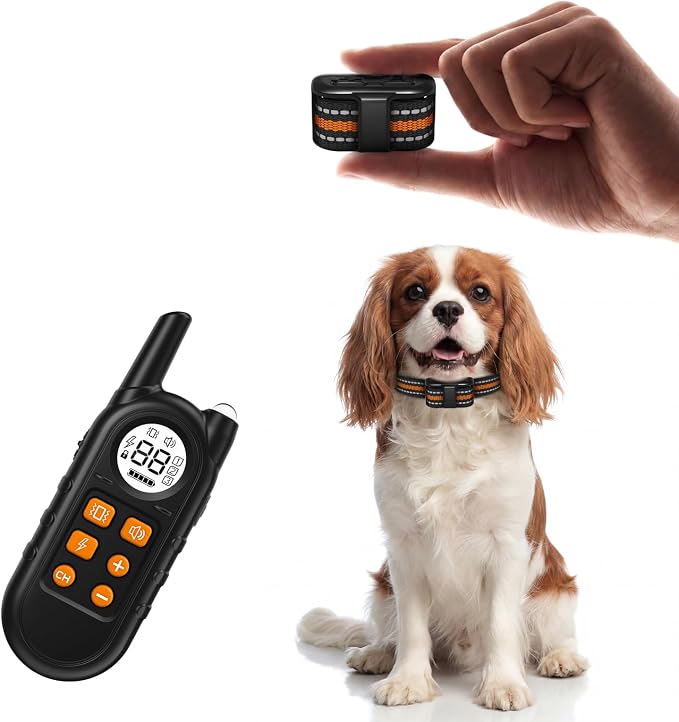 Lightweight Dog Training Collar with Remote for Small Dogs 5–15 lbs, Medium & Large Dogs, 1300FT Range, Waterproof, Rechargeable Training Device (Orange)