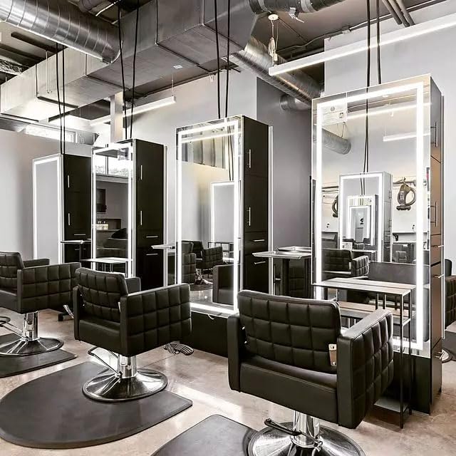 Buy-Rite Icon Salon Styling Chair - Gray Hydraulic Chair with Extra-Wide Seat, Quilted Vinyl Design, Steel Frame & 23" Round Base for Professional Stylists & Barbers, YLG-192-GRY