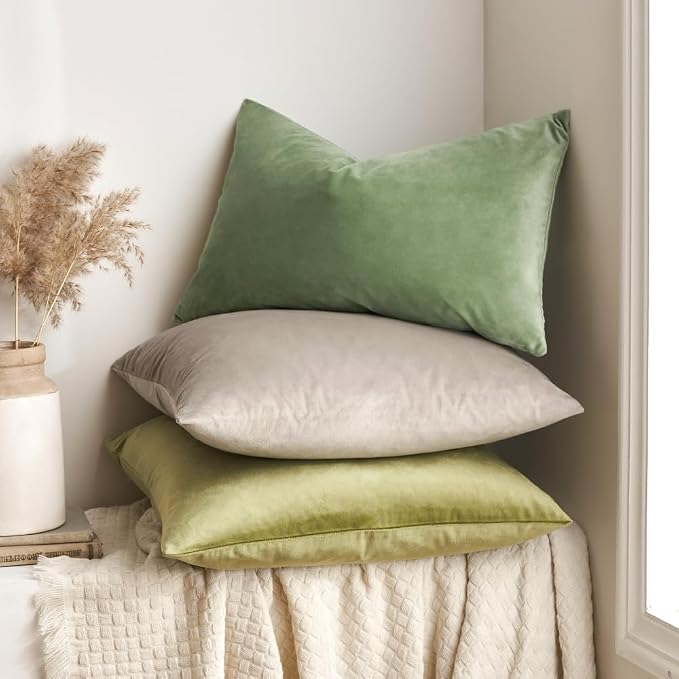 MIULEE Velvet Pillow Cover Soft Luxury Decorative Throw Pillow Cover Single Rectangle Cushion Case for Spring Couch Sofa Bedroom Car Decor,12x20 Inch Sage Green | Soft Luxury Decorative Throw Pillow Cover, Single Rectangle Cushion Case, Home Decor for ...